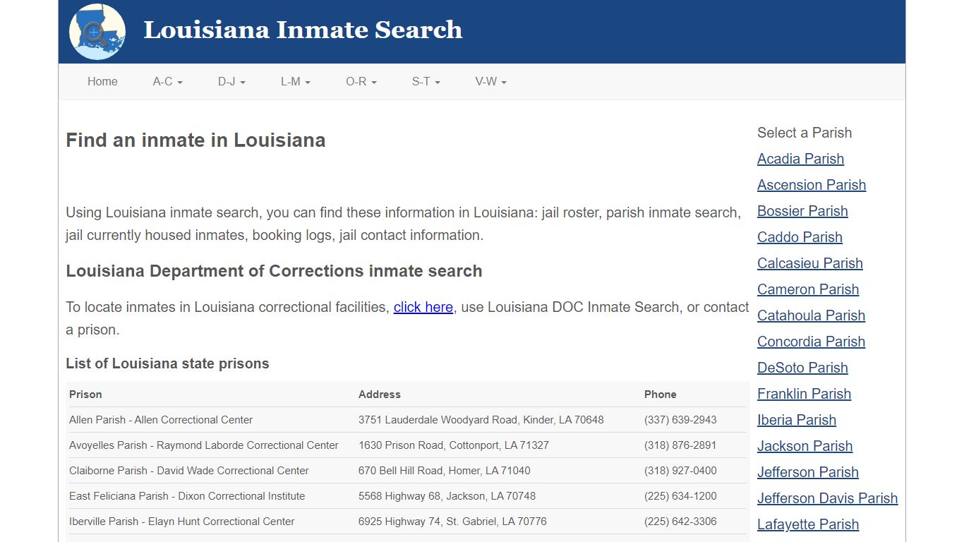 Louisiana Inmate Search